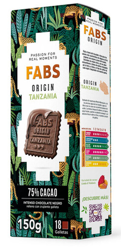 Galleta 75% cacao Fabs Tanzania 150g