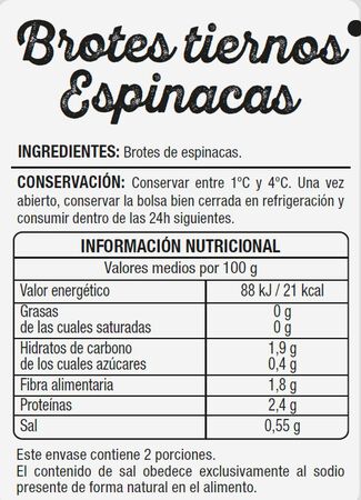 Brotes tiernos espinacas Alipende 100g