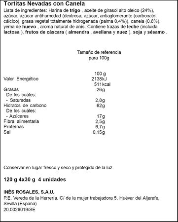 Tortitas con canela In&eacute;s Rosales 120g
