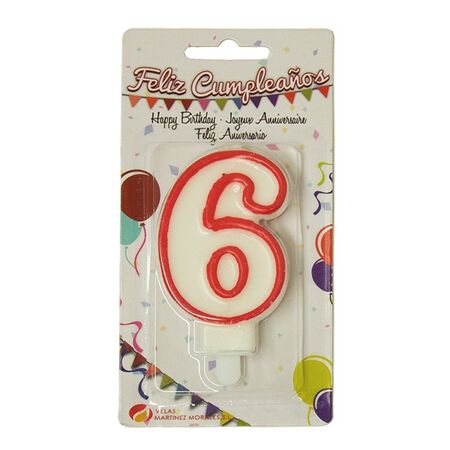 Vela cumpleaños Nº 6