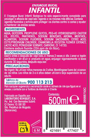 Enjuague bucal Bodyplus 500ml junior