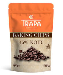 Chips de chocolate negro 45% para repostería Trapa 250g