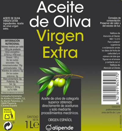 Aceite oliva virgen extra Alipende 1l