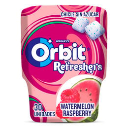 Chicles sin azúcar de sandía y frambuesa Orbit 67g 30 unidades
