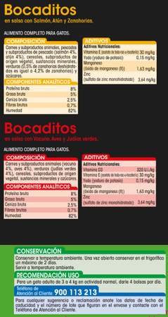 Comida húmeda gato bocaditos Meque verduras pack 4