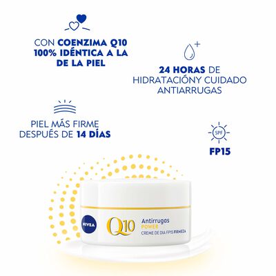 Crema facial de d&iacute;a Nivea Q10 50ml power SPF 15 antiarrugas