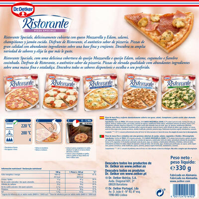 Pizza Ristorante Dr Oetker 330g speciale