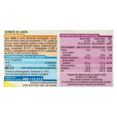 Sorbete de limón Alipende 1l