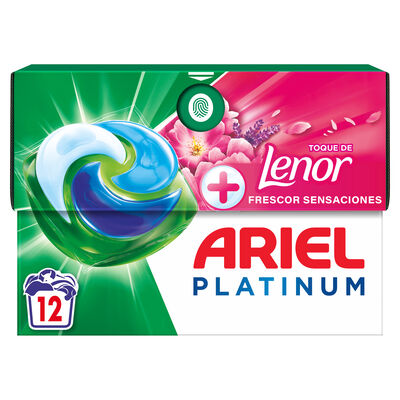 Detergente en cápsulas Ariel pods 12 lavados con toque de lenor frescor sensaciones