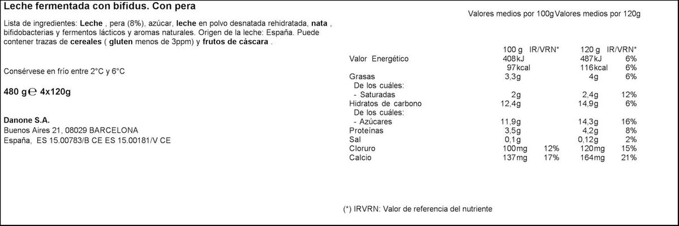 Bífidus Activia pack 4 pera