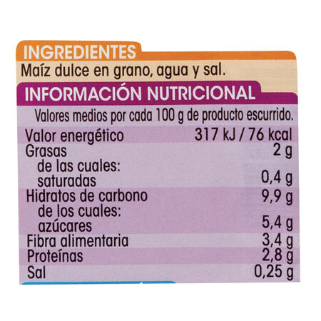 Maíz dulce reducido en azúcar Alipende pack-3