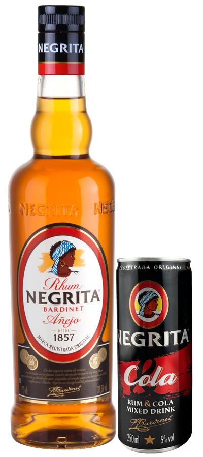 Ron A&ntilde;ejo Negrita 70cl + lata negra cola