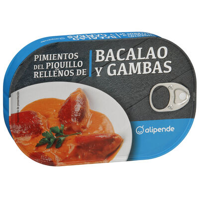 Pimientos del piquillo bacalao y gambas Alipende 260g