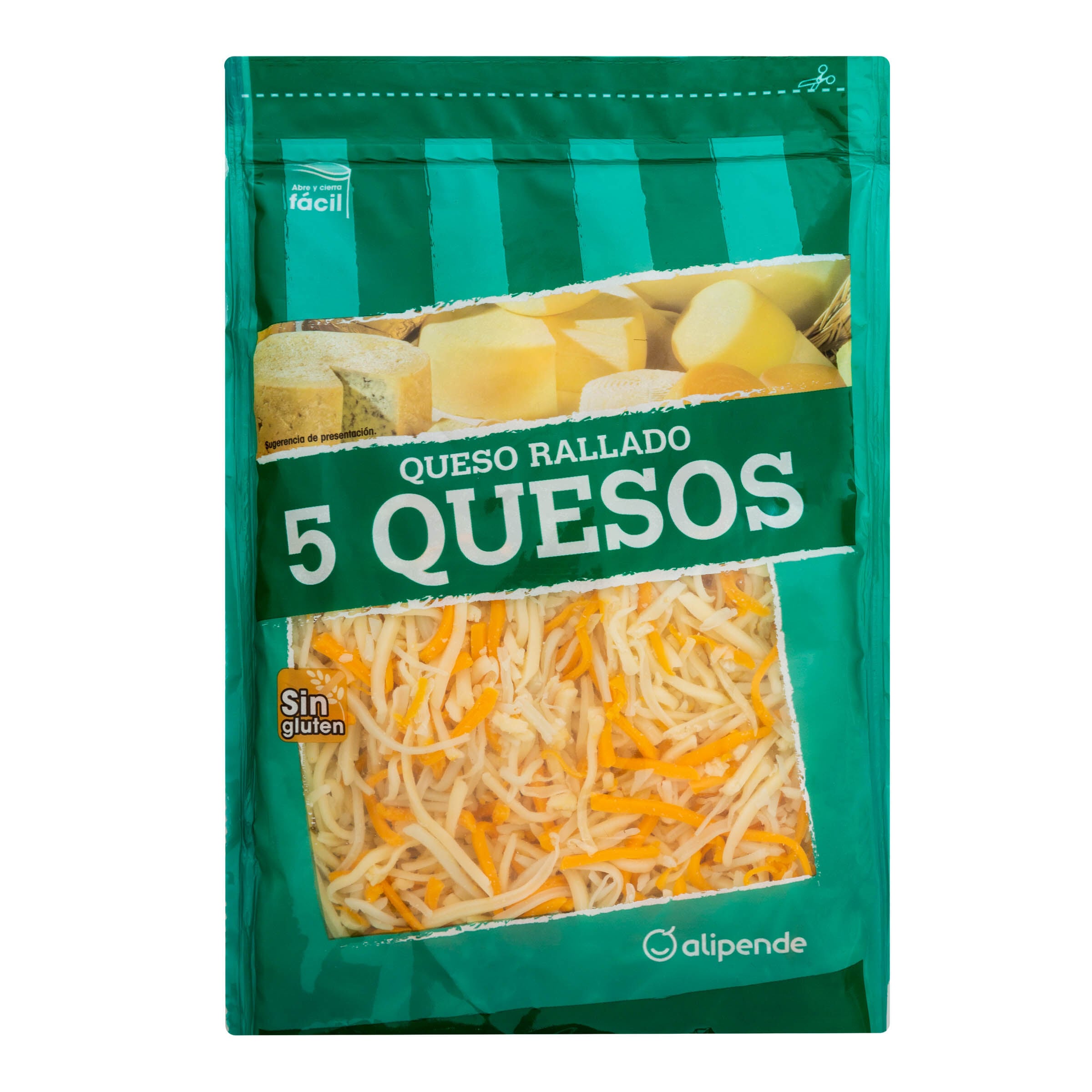 Queso rallado cinco quesos Alipende 200g