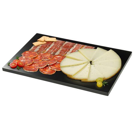 Lote: 250gr Jamón reserva + 250gr chorizo + 250gr queso semicurado