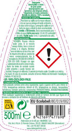 Lavavajillas Green Lanta 500 ml