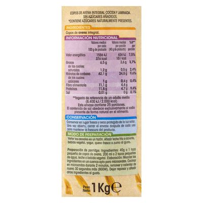 Cereal copos de avena suave Alipende 1k