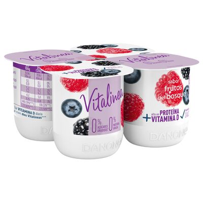 Yogur desnatado Vitalinea pack 4 frutas del bosque 4 ud