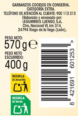 Garbanzo cocido Alipende 400g