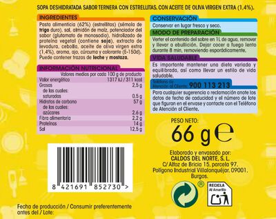 Sopa de ternera con estrellitas Alipende 66g