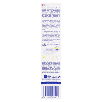Gel de baño bebé Instituto Español 500 ml pieles sensibles y atópicas