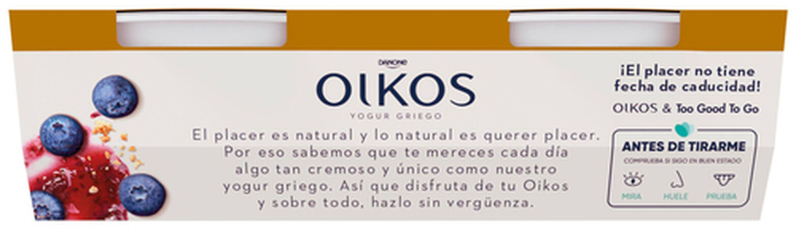 Yogur estilo griego Oikos pack 2 tarta de arándanos