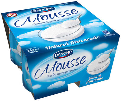 Mousse Danone pack 4 natural azucarado