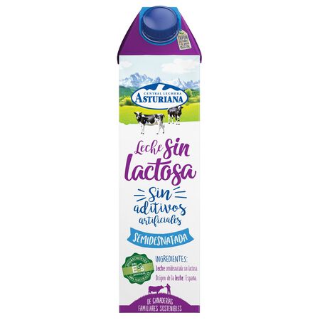 Leche sin lactosa Asturiana 1l semidesnata