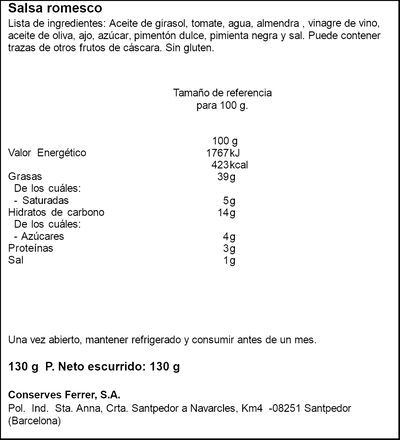 Salsa romesco Ferrer 130g