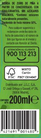 Bebida sin az&uacute;car a&ntilde;adido con sabor a pi&ntilde;a Alipende 6 unid