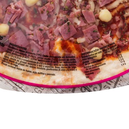 Pizza Alipende 400g jamón y queso