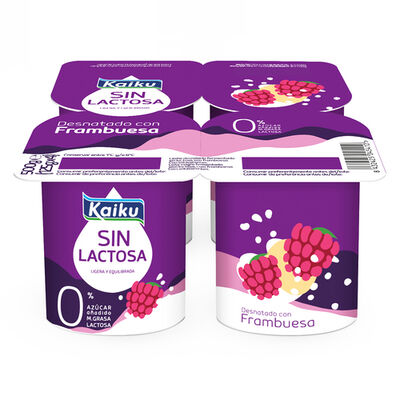 Yogur sin lactosa Kaiku pack 4 frambuesa