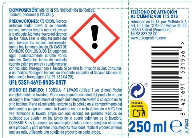 Limpia lavadoras Lanta 250ml