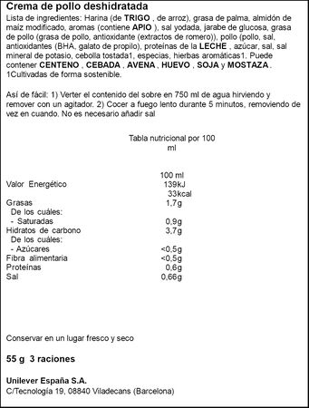 Crema de pollo Knorr 55g