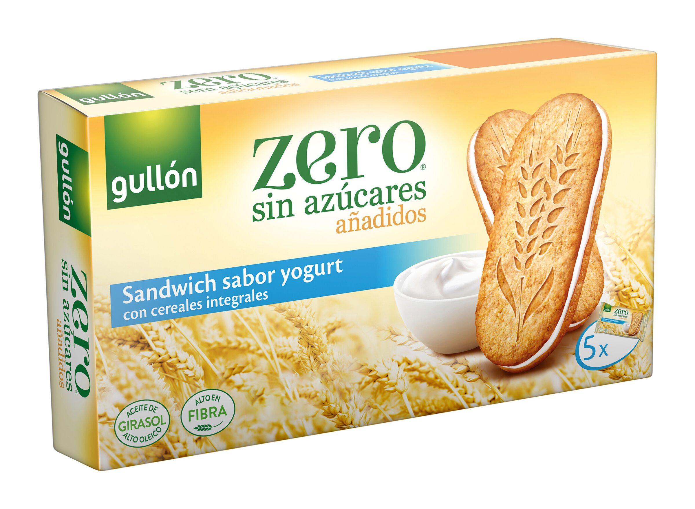 Galletas sándwich de sabor yogurt con cereales integrales Sin Azúcares añadidos Gullón Zero 220g
