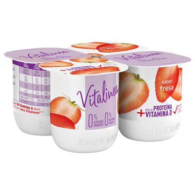 Yogur desnatado Vitalinea pack 4 fresas