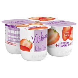 Yogur desnatado Vitalinea pack 4 fresas 4 ud