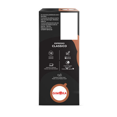 C&aacute;psulas de caf&eacute; classico intensidad 12 Gimoka 20 c&aacute;psulas