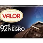 Chocolate negro sin gluten Valor 170g 92% de cacao