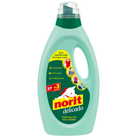 Detergente líquido Norit 37 lavados + 9m ml delicado