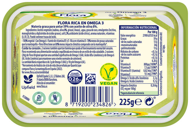 Margarina oliva Flora 225g