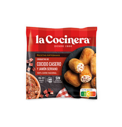 Croquetas artesanas cocido y jam&oacute;n serrano La Cocinera 500g