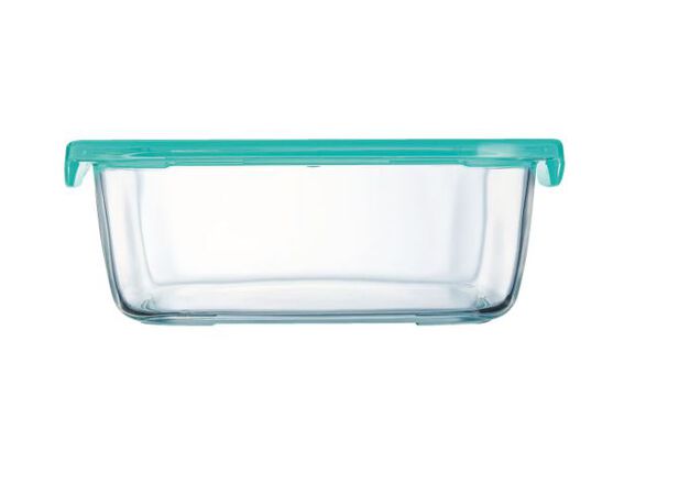 Recipiente Luminarc 122cl cuadrado con tapa verde