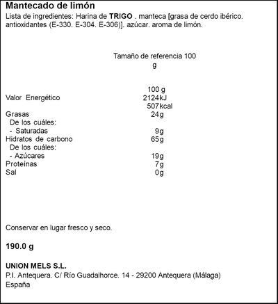 Mantecado de limón Flor de Antequera 190g