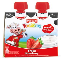 Alimento infantil yogikids pouch pack 2 fresa Pascual