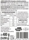 Jam&oacute;n cocido en lonchas Alipende pack 2x200gr