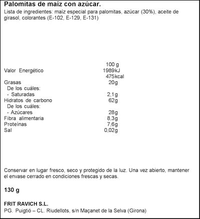 Palomitas dulces de colores Frit Ravich 130g