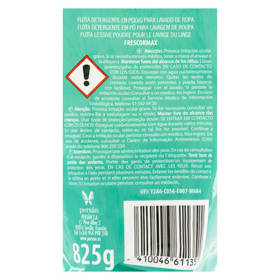 Detergente en polvo para ropa Flota Frescor Max. Eficacia, blancura, Perfume. Bolsa de 15 lavados