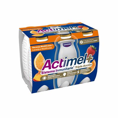 Actimel naranja multifrutas pack 6 100g x 6