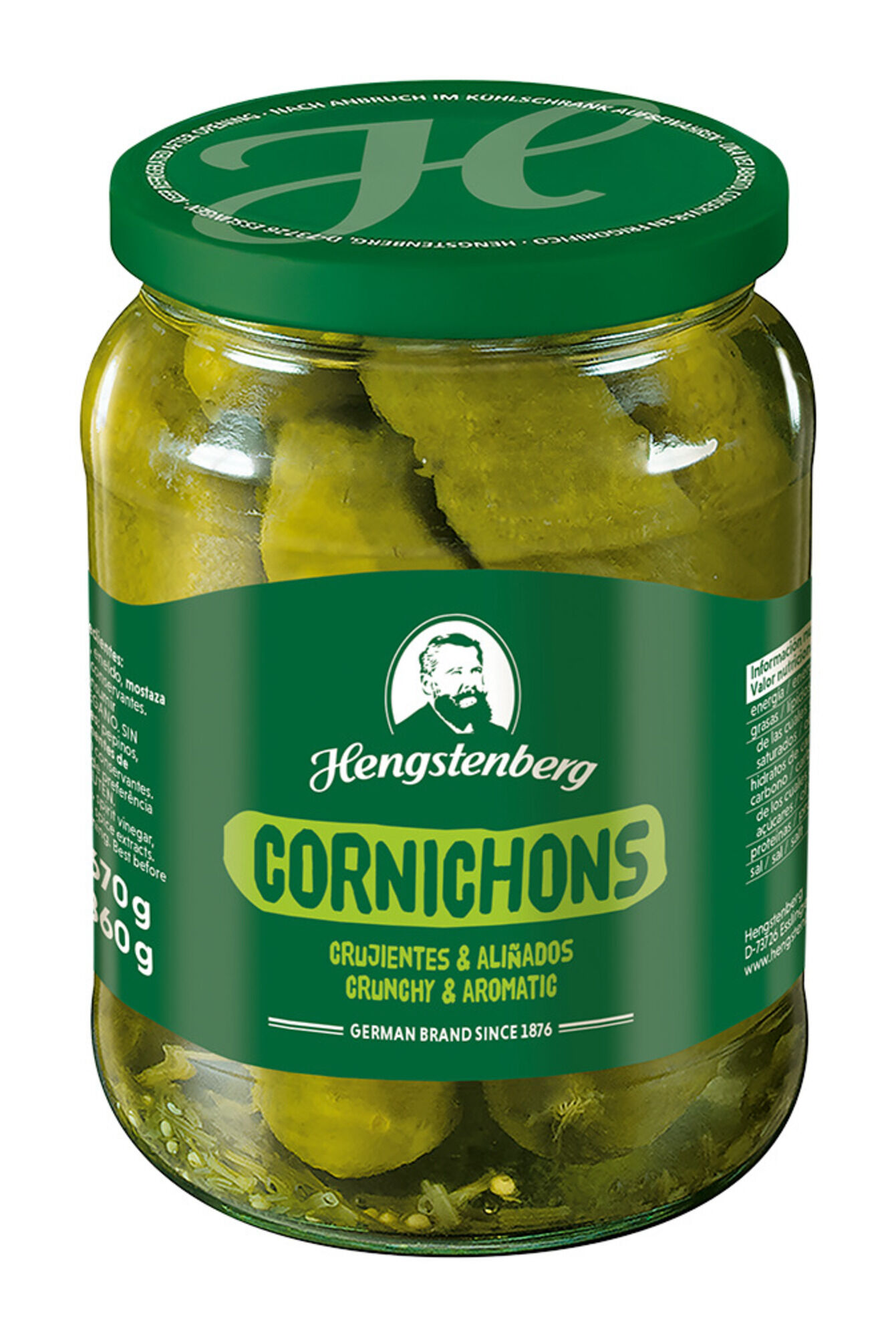 Pepinillos crujientes y aliñados Hengstenberg 360g